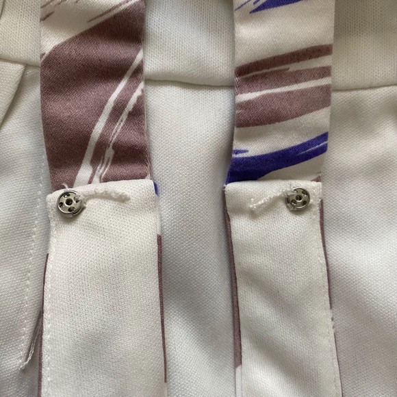 Suzi Chin for Maggy Boutique Low Scoop Neck Pleated Ruched Marble Dress Size 8 - Picture 5 of 7